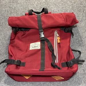 Poler Outdoor Red Retro Rolltop Backpack Camp Vibes Hiking Laptop Bag OS